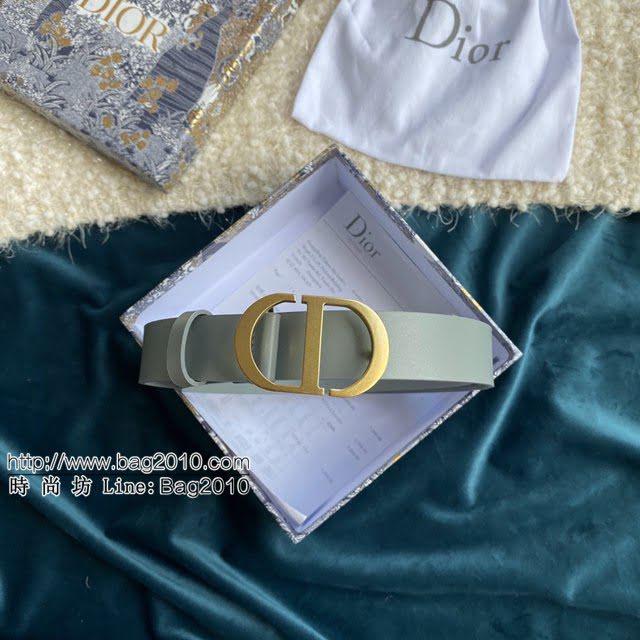 Dior女士腰帶 迪奧CD經典logo復古銅扣小牛皮腰帶  jjp1144